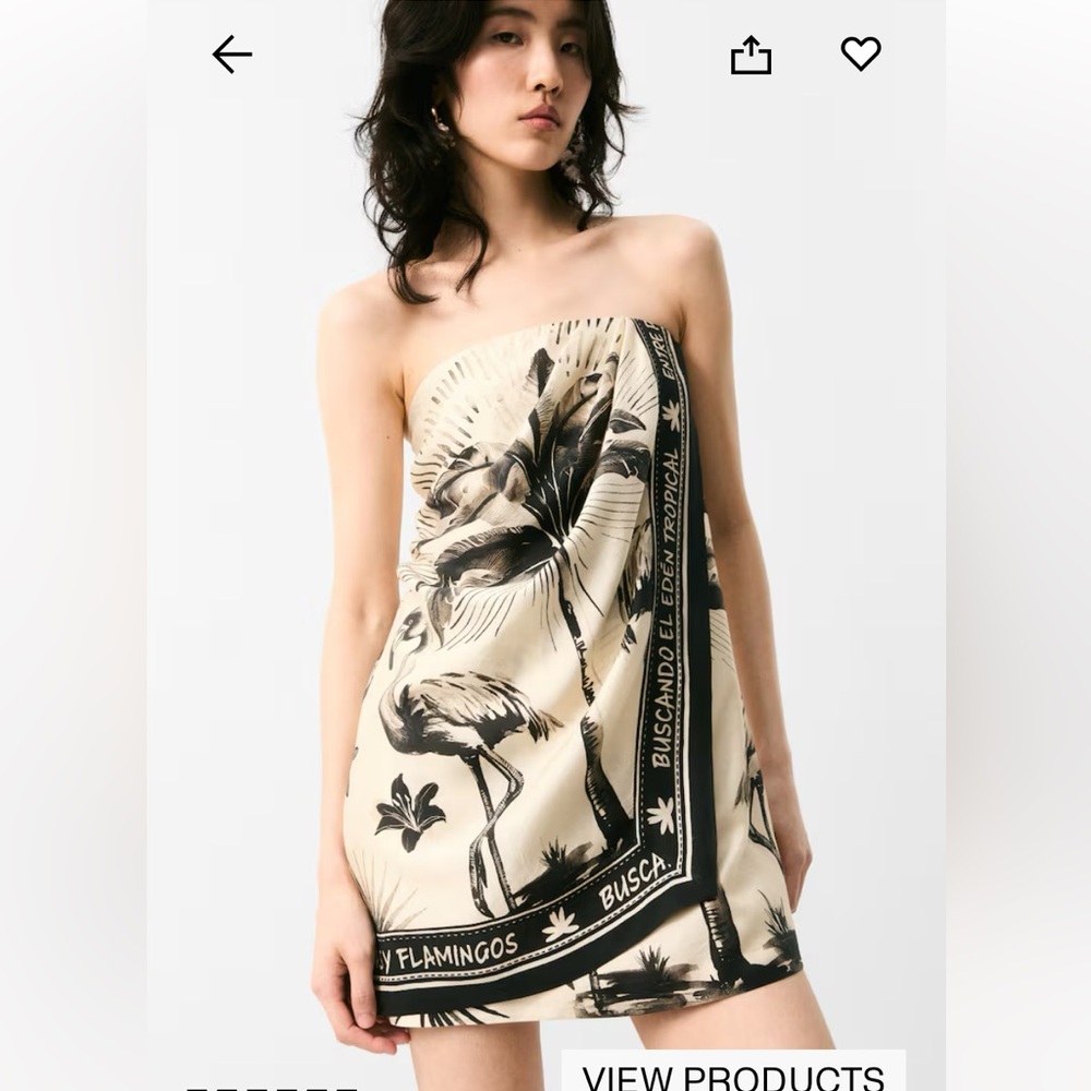 H&M printed bandeau mini dress
